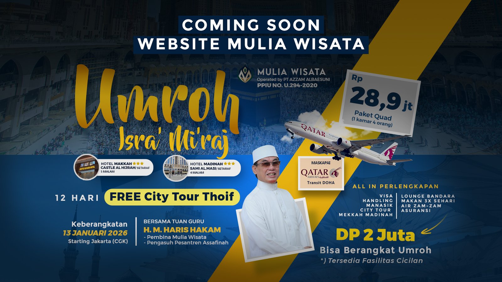 Travel Umroh Resmi Kemenag – Mulia Wisata | Dipimpin KH. Haris Hakam, Harga Jujur & Berangkat Pasti